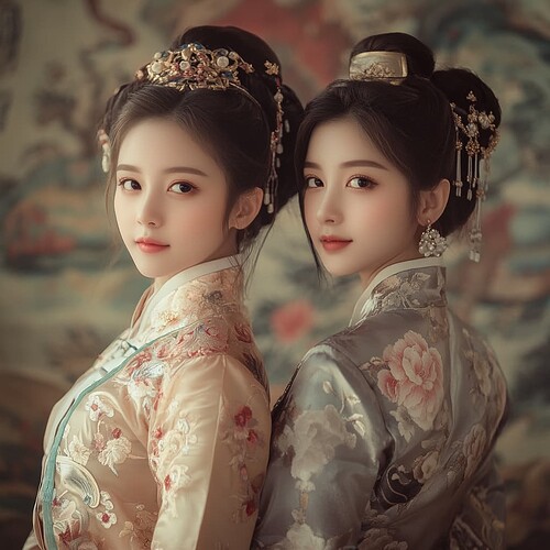 yuritaroll_two_beautiful_Chinese_girls_wearing_traditional_Ch_64894612-0d9d-4cf0-9ba2-8609810bd665_0