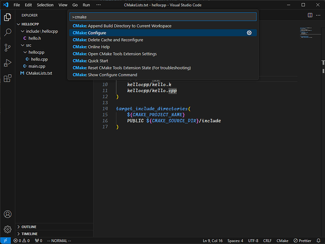 cmake configure