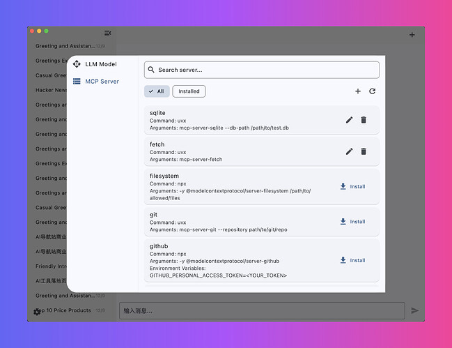 ChatMCP Setting Preview