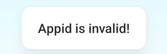 Appid is invalid!